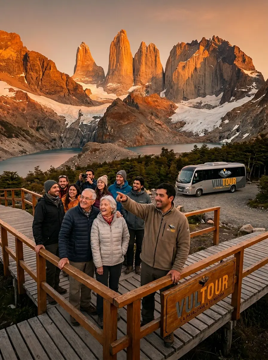 Viajeros disfrutando Patagonia con Vultour
